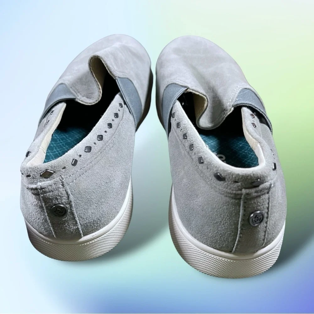Spenco Women's Santa Barbara Rivet Sneaker Wid Dove Silver Gray Size 10D